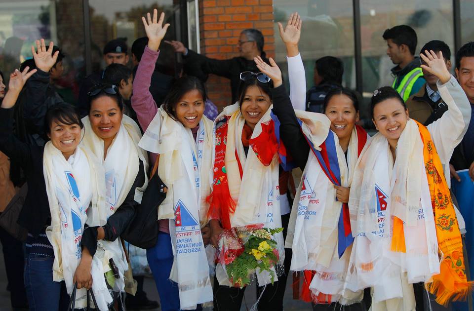 Nepal Women Climbers Create Record A Team of all female climbers from Nepal have achieved a mountaineering first, scaling seven of the world’s highest peaks on seven continents. Their aim was to show other women in Nepal that climbing isn’t just a sport for men, so they set out on the quest in 2008, starting with Mount Everest in their own backyard. Their goal was realized in late December when four of the women made it to the top of Mount Vinson in Antarctica. Today, the team returned home to a hero’s welcome. The team leader, Shailee Basnet, told reporters at the airport in Kathmandu, “A big journey that started seven years ago has finally culminated in a seventh climb, so, after years of saying one done, two done, three, four, five, we can now say: seventh climb!” In six years the women scaled Everest in Asia, Kosciuszko in Australia, Elbrus in Europe, Kilimanjaro in Africa, Aconcagua in South America, Denali or McKinley in North America and Vinson in Antarctica. More than 4,000 people have scaled Mount Everest and more than half of them have been from Nepal, but of that number only 24 have been women. The first Nepalese woman to reach the summit, Pasang Lhamu, made it in 1993 but died on the descent. The seven women financed their climbs with personal savings, sponsors and fund raising events