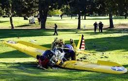 Harrison Ford crash lands, hurt