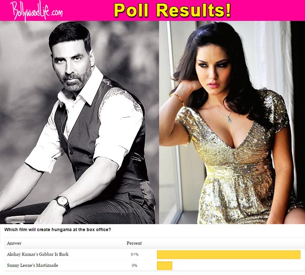 Akshay Kumar’s Gabbar Is Back will beat Sunny Leone’s Mastizaade at the box office, say fans!