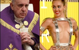 MTV VMAs host Miley Cyrus angers people with picture of Pope Francis promoting her album