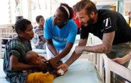 David Beckham plays football with children affected by devastating Nepal earthquake