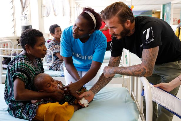 David Beckham plays football with children affected by devastating Nepal earthquake