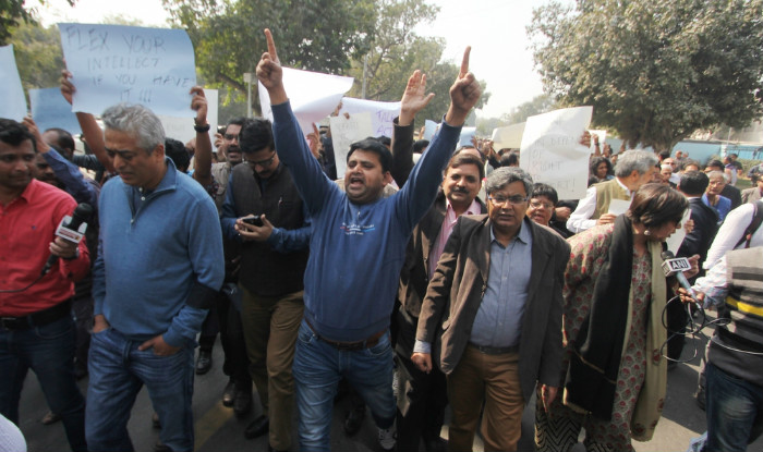 JNU row: Journalists hold protest march; slam ‘police inaction’