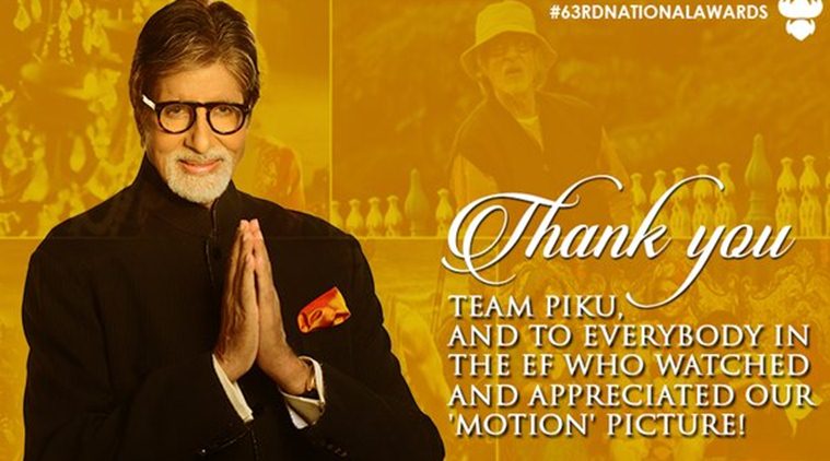 Big B thanks fans for wishes on National Award win
