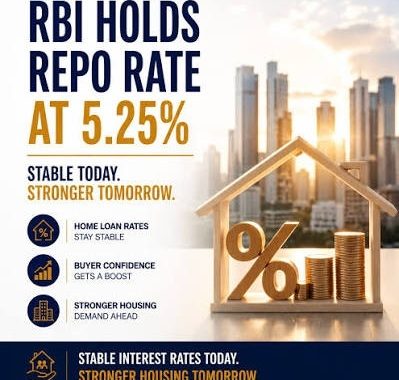 RBI Holds Repo Rate at 5.25% for Fourth Straight Time — A Steadying Hand for India’s Real Estate Growth Story